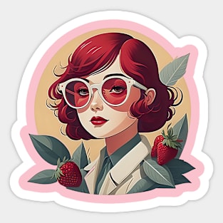 Raspberry girl Sticker